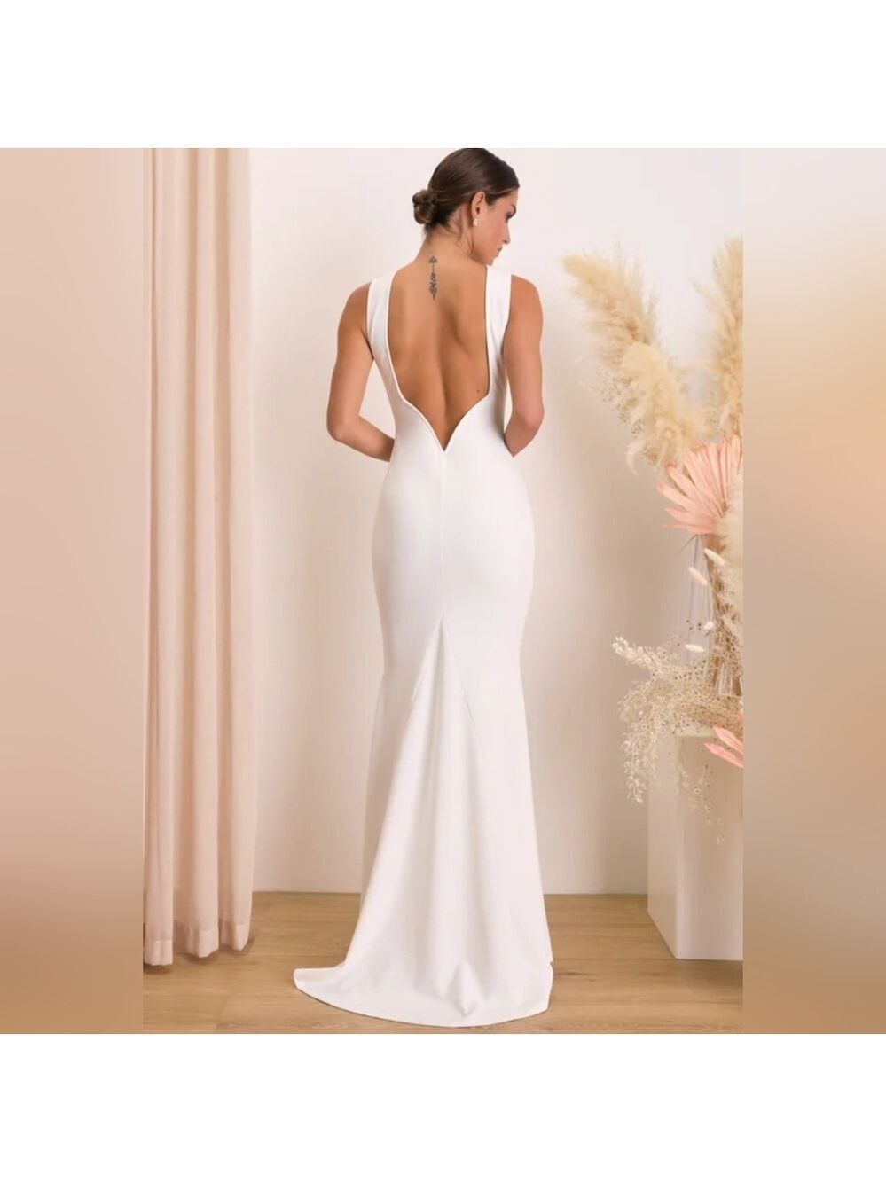 Lulus | Va Va Voom White Sleeveless Backless Mermaid Maxi Dress | Bridal Gown